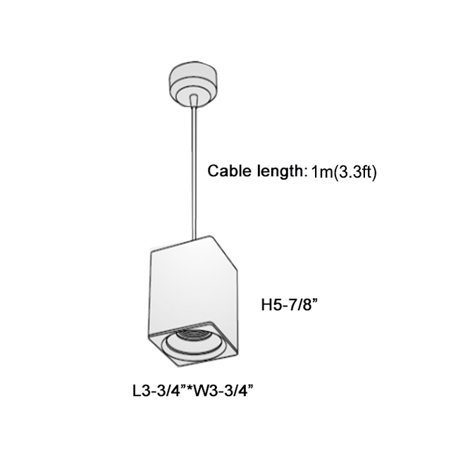 Master B Square ETL Pendant Black+Black